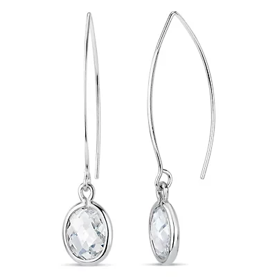 DiamonArt® / CT. T.W. White Cubic Zirconia Sterling Silver Drop Earrings