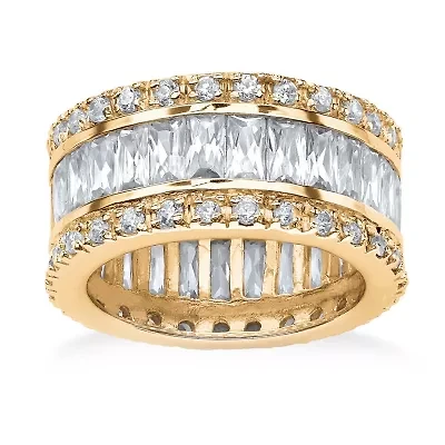 DiamonArt® Womens 11.5 mm White Cubic Zirconia 18K Gold Over Brass Band
