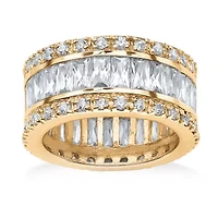 DiamonArt® Womens 11.5 mm White Cubic Zirconia 18K Gold Over Brass Band
