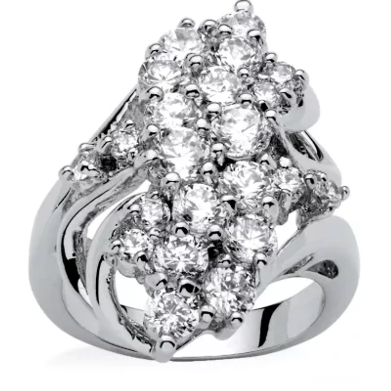 Womens 3 1/2 CT. T.W Cubic Zirconia Platinum Over Silver Cocktail Ring