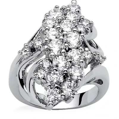Womens 3 1/2 CT. T.W Cubic Zirconia Platinum Over Silver Cocktail Ring