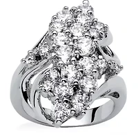 Womens 3 1/2 CT. T.W Cubic Zirconia Platinum Over Silver Cocktail Ring