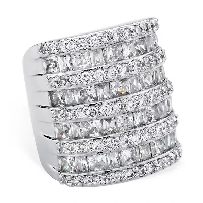 Womens Cubic Zirconia Cocktail Ring