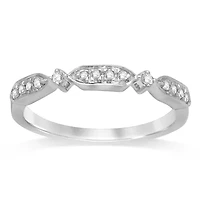 Womens 1/10 CT. T.W. Genuine White Diamond 10K Gold Band