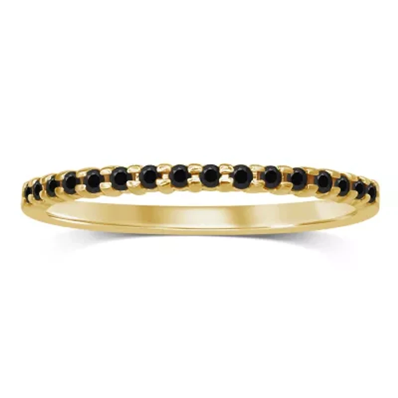 Womens 1/7 CT. T.W. Genuine Black Diamond 10K Gold Wedding Band
