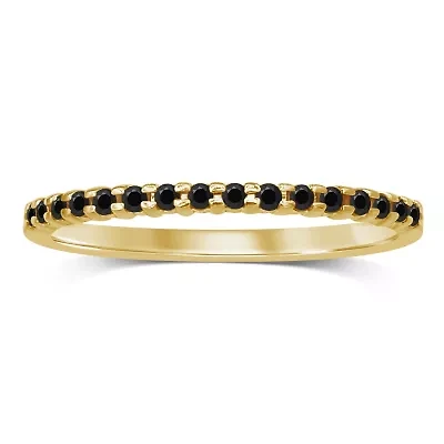 Womens 1/7 CT. T.W. Genuine Black Diamond 10K Gold Wedding Band