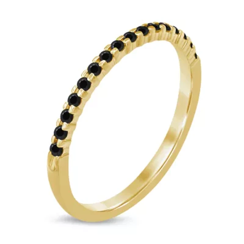Womens 1/7 CT. T.W. Genuine Black Diamond 10K Gold Wedding Band
