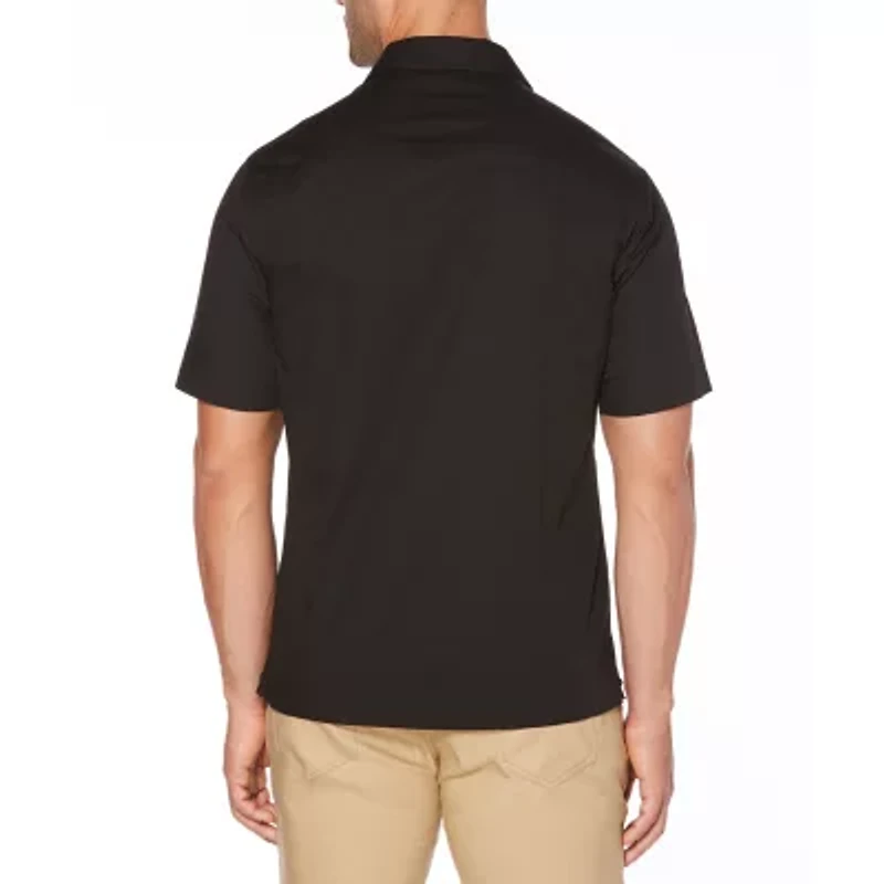 Cubavera Embroidered Button-Down Mens Short Sleeve Camp Shirt