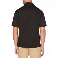 Cubavera Embroidered Button-Down Mens Short Sleeve Camp Shirt