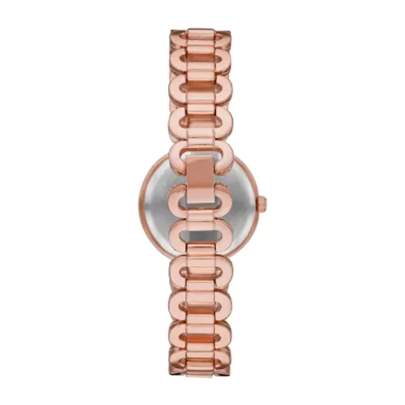 Liz Claiborne Womens Crystal Accent Rose Goldtone Bracelet Watch Lc1381t