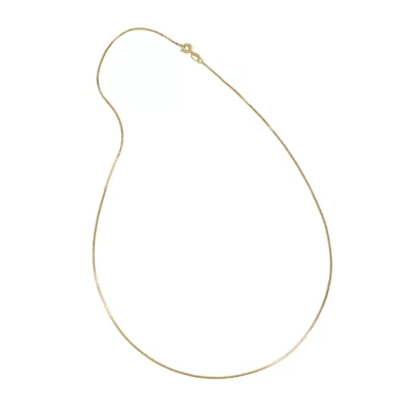 Silver Reflections 24K Gold Over Brass 18-24" Box Chain Necklace