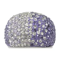 Sparkle Allure Womens Purple Crystal Pure Silver Over Brass Dome Cocktail Ring