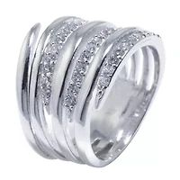 Sparkle Allure Womens Cubic Zirconia Pure Silver Over Brass Band