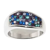Sparkle Allure Womens Crystal Pure Silver Over Brass Band