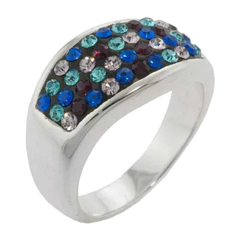 Sparkle Allure Womens Crystal Pure Silver Over Brass Band
