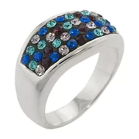 Sparkle Allure Womens Crystal Pure Silver Over Brass Band