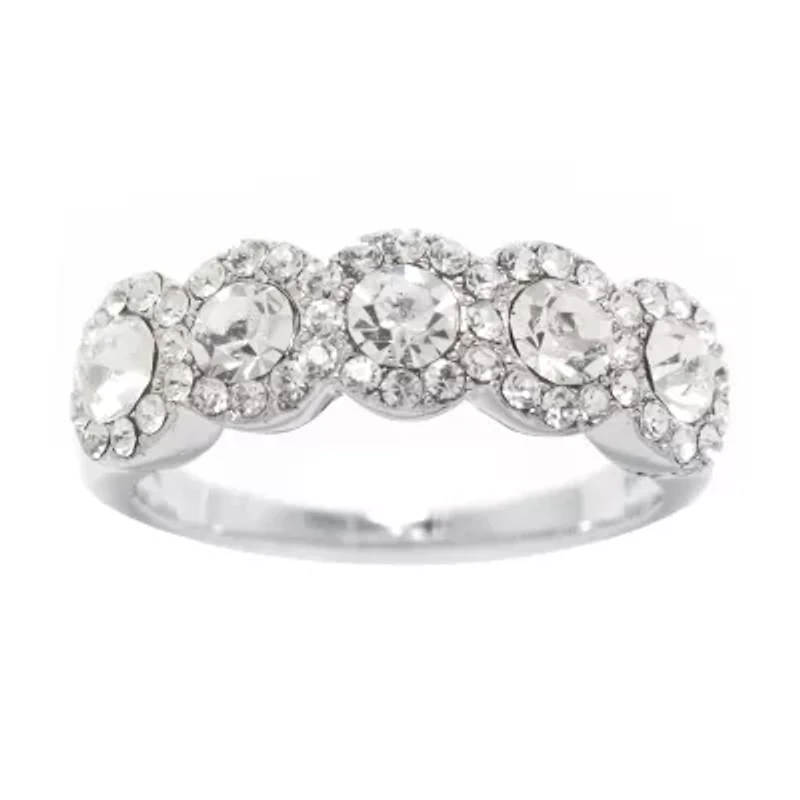 Sparkle Allure Womens Crystal Pure Silver Over Brass Band