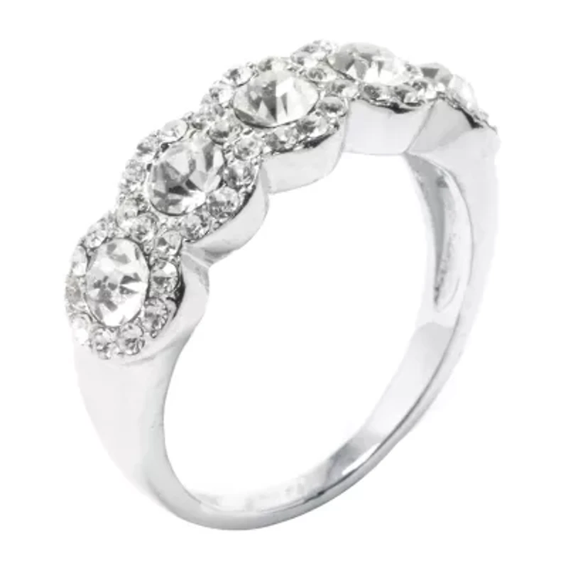 Sparkle Allure Womens Crystal Pure Silver Over Brass Band