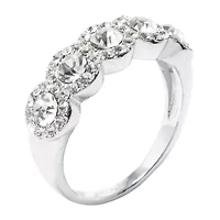 Sparkle Allure Womens Crystal Pure Silver Over Brass Band