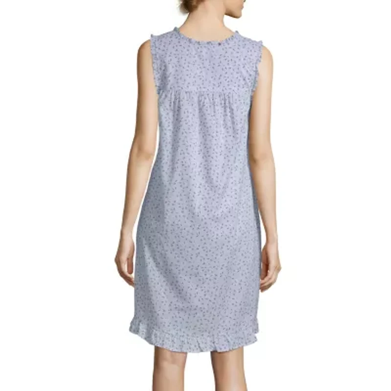 Adonna Ruffle Chemise Womens Scoop Neck Sleeveless Nightgown