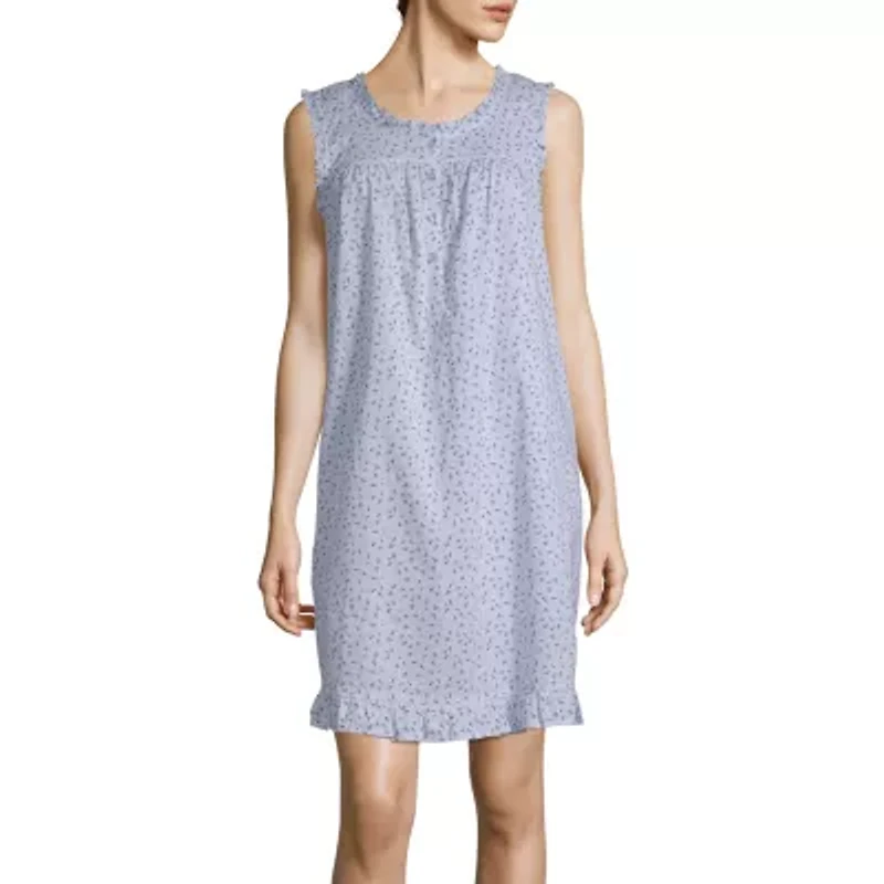 Adonna Ruffle Chemise Womens Scoop Neck Sleeveless Nightgown