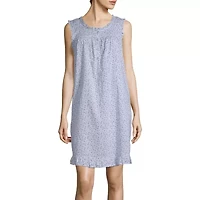Adonna Ruffle Chemise Womens Scoop Neck Sleeveless Nightgown