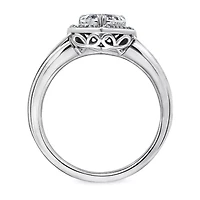 Diamonart Womens 1 7/8 CT. T.W. Cubic Zirconia Sterling Silver Heart Engagement Ring