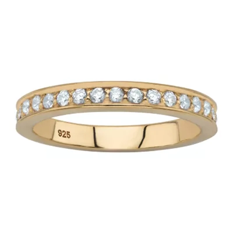 DiamonArt® 2.5MM 7/8 CT. T.W. White Cubic Zirconia 18K Gold Over Silver Round Band