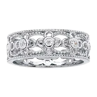 DiamonArt® 6.5MM 1/4 CT. T.W. White Cubic Zirconia Sterling Silver Round Band