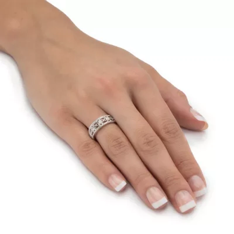 DiamonArt® 6.5MM 1/4 CT. T.W. White Cubic Zirconia Sterling Silver Round Band
