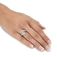 DiamonArt® Womens / CT. T.W. White Cubic Zirconia Sterling Silver Round Cocktail Ring