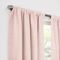 Fieldcrest Devin Flippable Ombre Cotton Chambray Rod Pocket Energy Saving 100% Blackout Single Curtain Panel