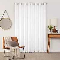Fieldcrest Arden Solid Cotton Grommet Top Sheer Single Curtain Panel