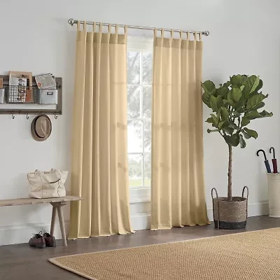 Linden Street Naturals 3-Ways To Hang Rod Pocket Back Tab Light-Filtering Single Curtain Panel