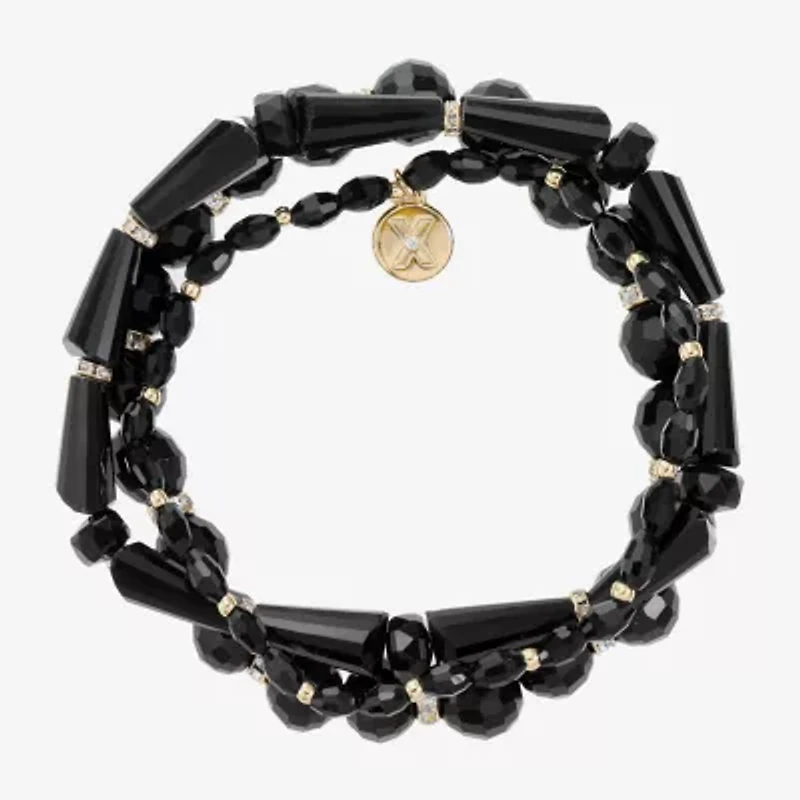 Mixit Black & Gold Tone Bead Womens 3-pc. Bracelet Set
