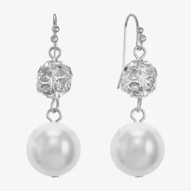 Monet Jewelry Timeless Womens Simulated Pearl Drop Earrings