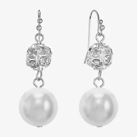 Monet Jewelry Timeless Womens Simulated Pearl Drop Earrings