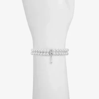 Monet Jewelry Timeless Womens Simulated Pearl Stretch Bracelet