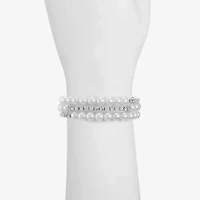 Monet Jewelry Timeless Womens Simulated Pearl Bangle Bracelet
