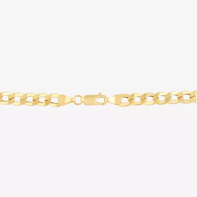 Made In Italy Mens 10K Yellow Gold 22" 6mm Semi-Solid Curb Chain Necklace