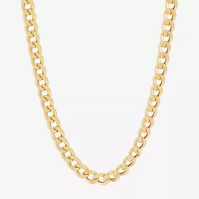 Made In Italy Mens 10K Yellow Gold 22" 6mm Semi-Solid Curb Chain Necklace