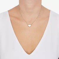 Womens 10K Gold Heart 18 Inch Pendant Necklace