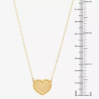 Womens 10K Gold Heart 18 Inch Pendant Necklace