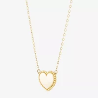 Womens 10K Gold Heart 18 Inch Pendant Necklace