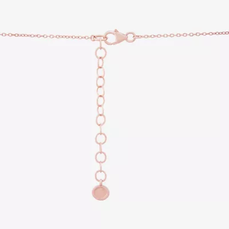 Limited Quantities! Libra Womens Lab Created White Crystal 14K Rose Gold Over Silver Circle 20 Inch Pendant Necklace