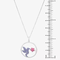 Limited Quantities! Womens Lab Created Multi Color Crystal Sterling Silver 18 Inch Pendant Necklace