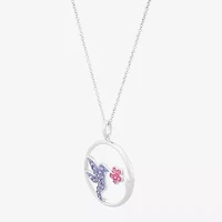 Limited Quantities! Womens Lab Created Multi Color Crystal Sterling Silver 18 Inch Pendant Necklace