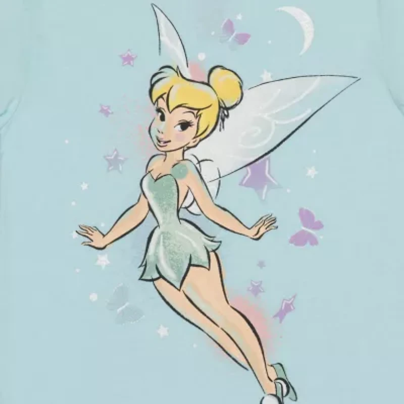 Disney Collection Little & Big Kid Girls Crew Neck Short Sleeve Regular Fit Tinker Bell Graphic T-Shirt