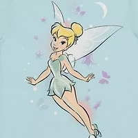 Disney Collection Little & Big Kid Girls Crew Neck Short Sleeve Regular Fit Tinker Bell Graphic T-Shirt