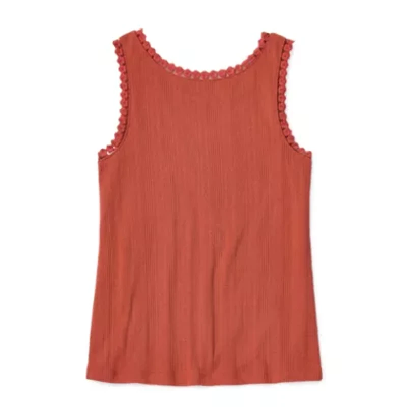 Thereabouts Rib Little & Big Kid Girls Scoop Neck Sleeveless Tank Top